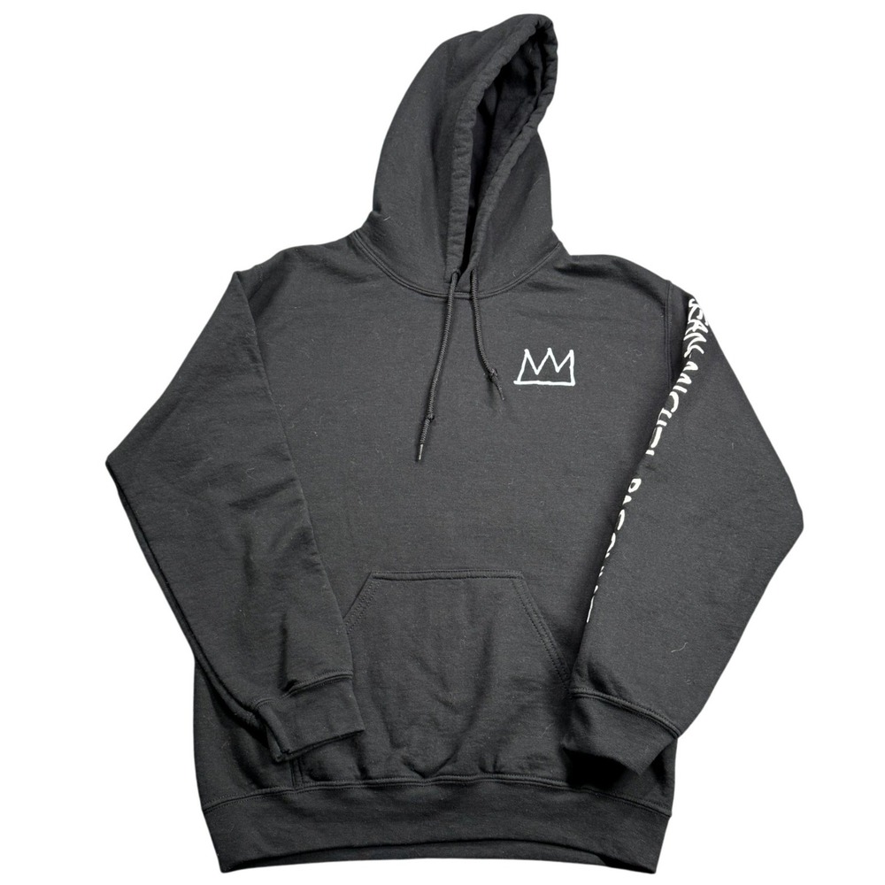 Jean-Michel Basquiat Hoodie Mens S Black Crown Art Graphic‎ Pullover